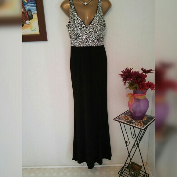 cristall doll Dresses & Skirts - Elegant black dress rhinestone diamonds sequence